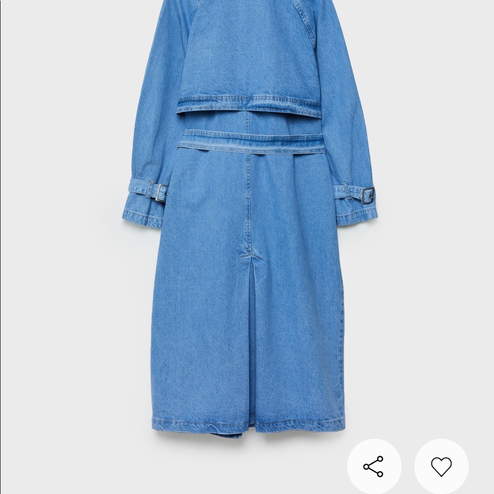 Stradivarius denim trench coat size S - Picture 6 of 12